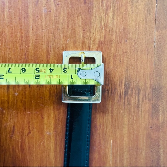 Vintage Paloma Picasso Signature Black Patent Leather Belt with X Gold Accents - Picture 9 of 9